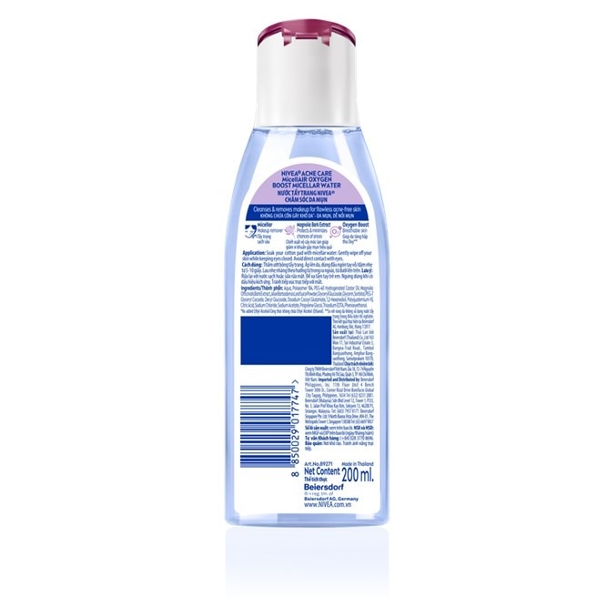 NIVEA Face Cleanser Acne Care Oxygen Boost Micellar Water 0% 200ml