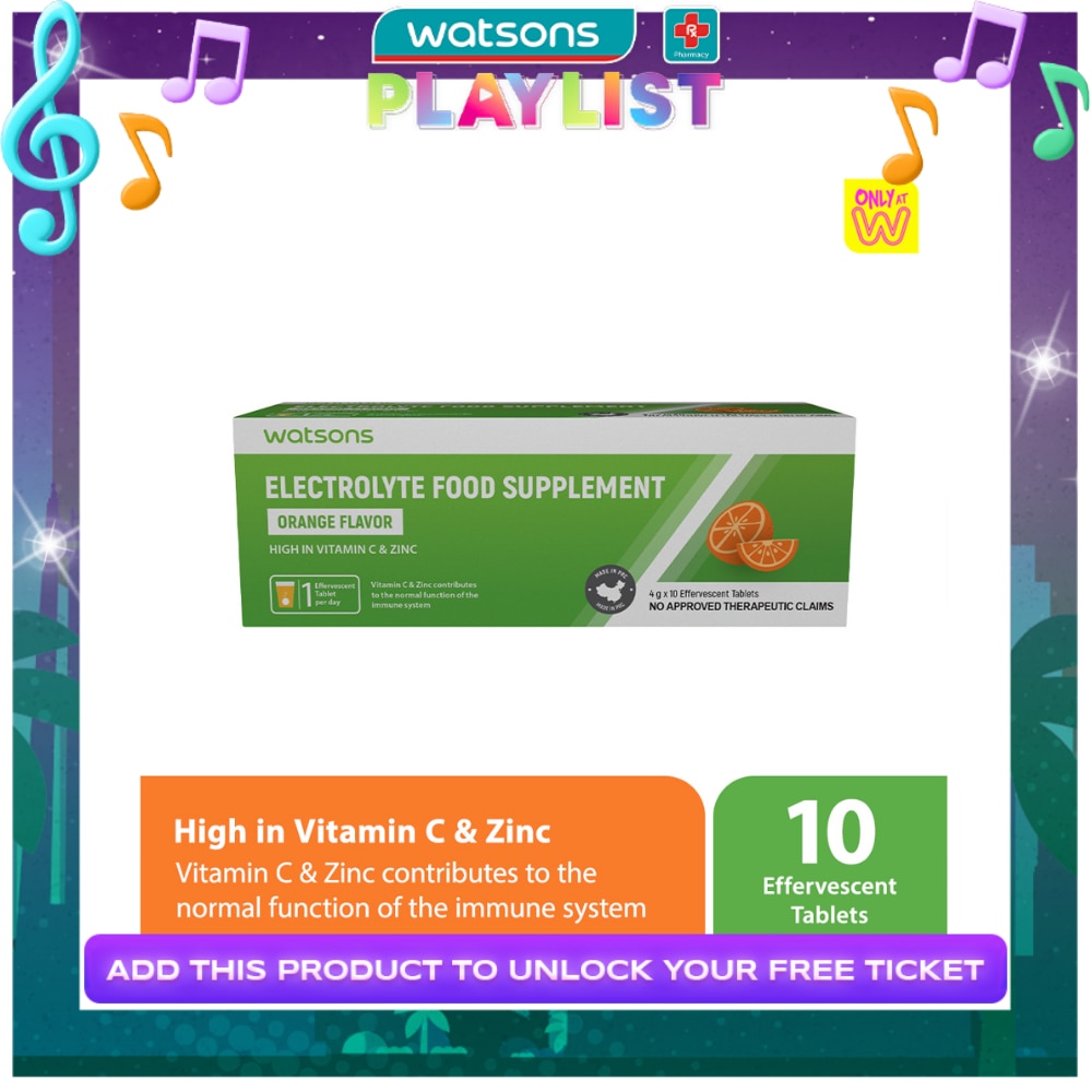 WATSONS GENERICS Electrolyte Drink Effervescent Tablets 10s