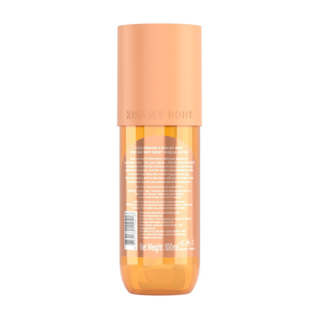 LUXE ORGANIX Kiss My Body Sweet Vanilla Cotton Perfume Mist 88ml image