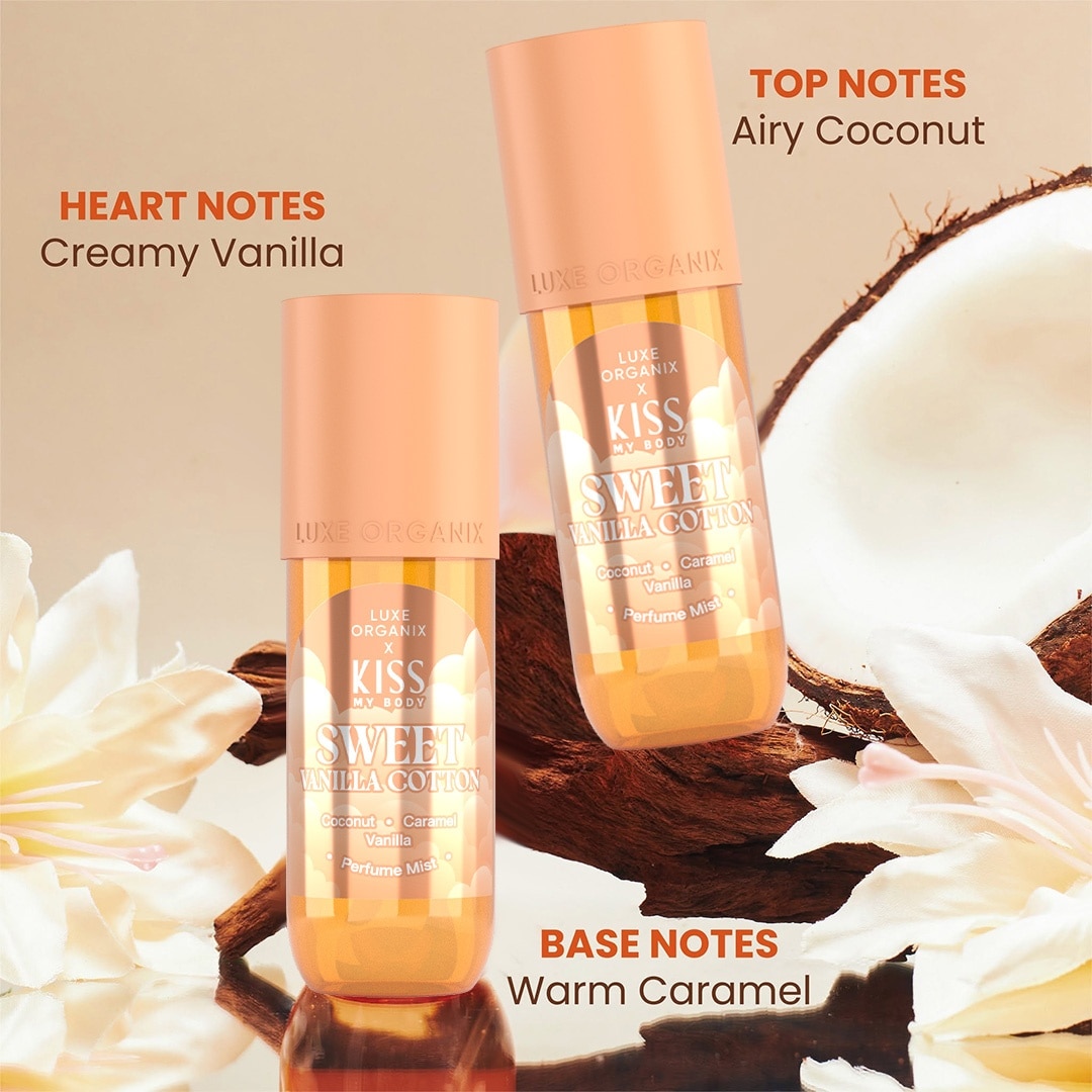 LUXE ORGANIX Kiss My Body Sweet Vanilla Cotton Perfume Mist 88ml image