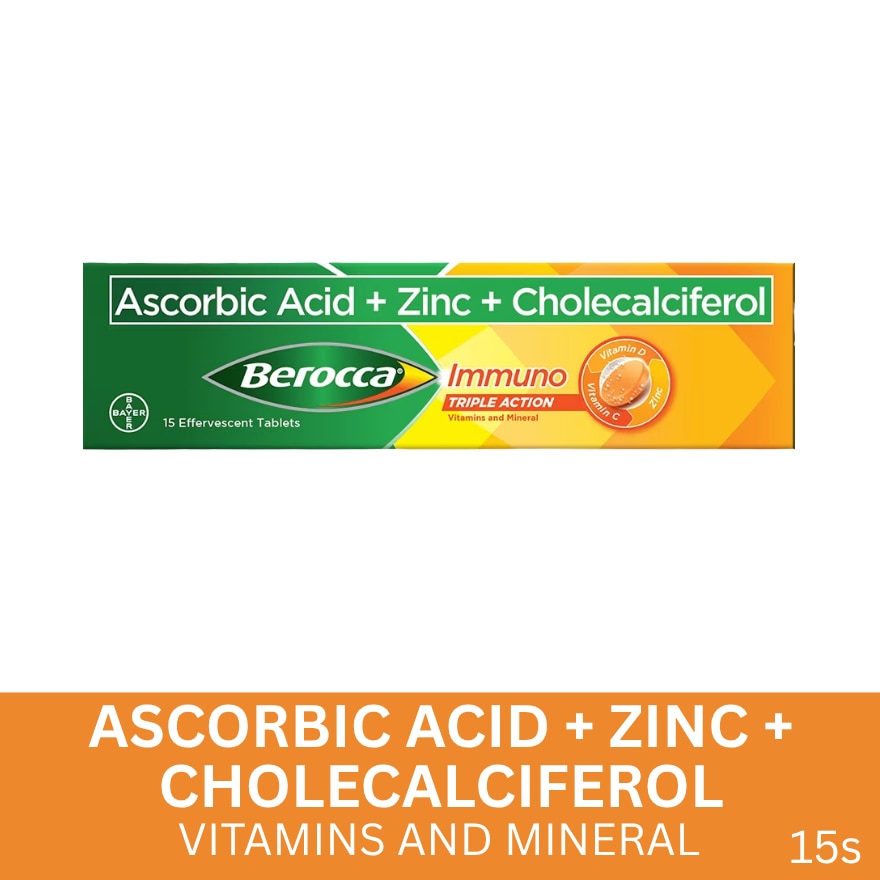 BEROCCA Immuno Triple Action Effervescent Tablet 15s