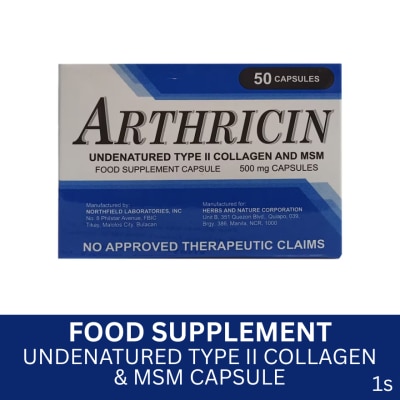 ARTHRICIN ARTHRICIN ARTHRICIN 500mg Capsule Sold Per Piece