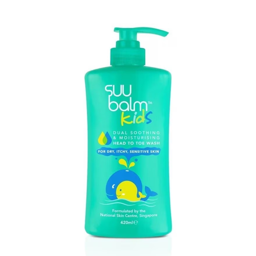 SUU BALM Kids Dual Soothing And Moisturising Head To Toe Wash 420ml