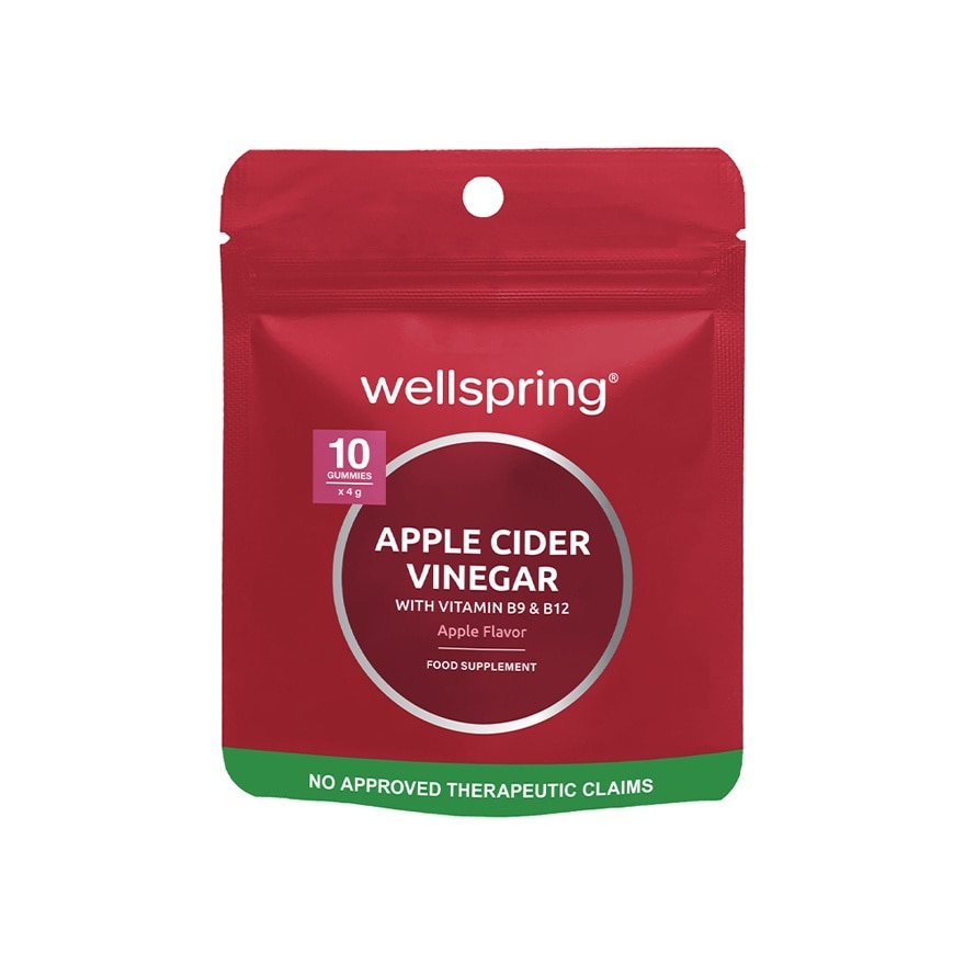 WELLSPRING Apple Cider Vinegar with Vitamin B9 and B12 Gummy 10s