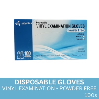 INDOPLAS INDOPLAS Disposable Vinyl Examination Gloves Powder Free