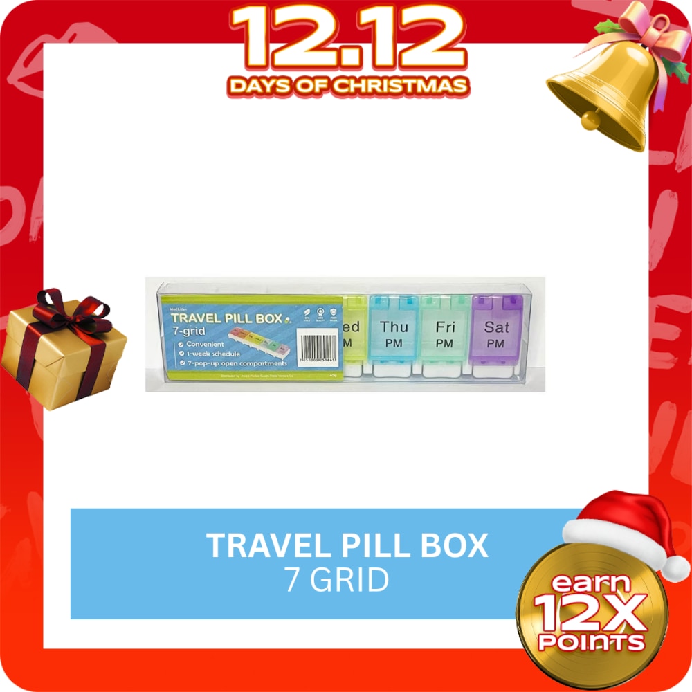 MEDAIDE Travel Pill Box - 7 grid