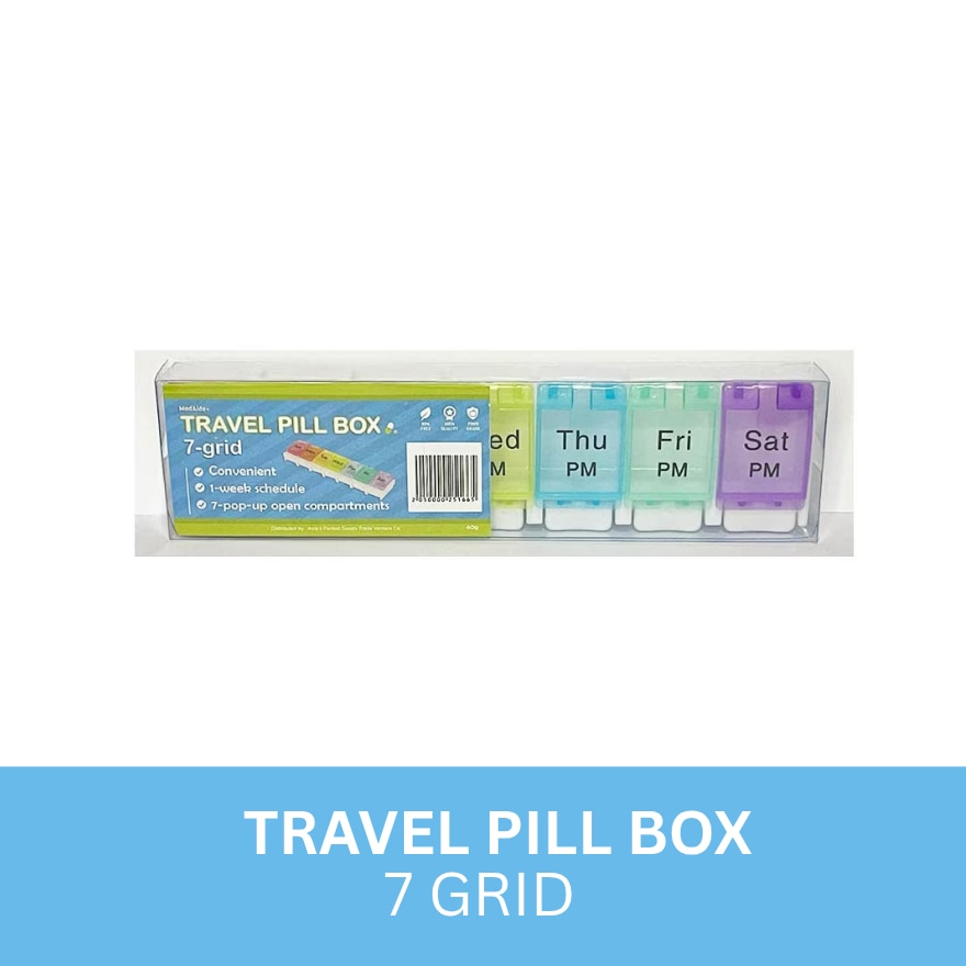 MEDAIDE Travel Pill Box - 7 grid