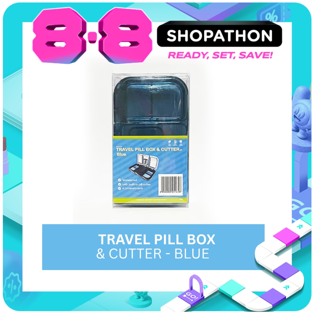 MEDAIDE Travel Pill Box & Cutter Blue image