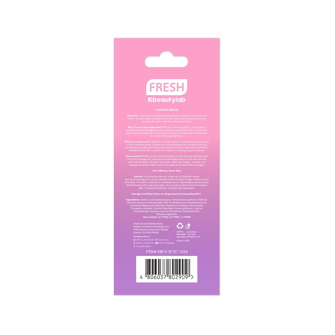 FRESH Kbeautylab Cover-It-All Brightening Serum Concealer Vanilla Cream 4mL