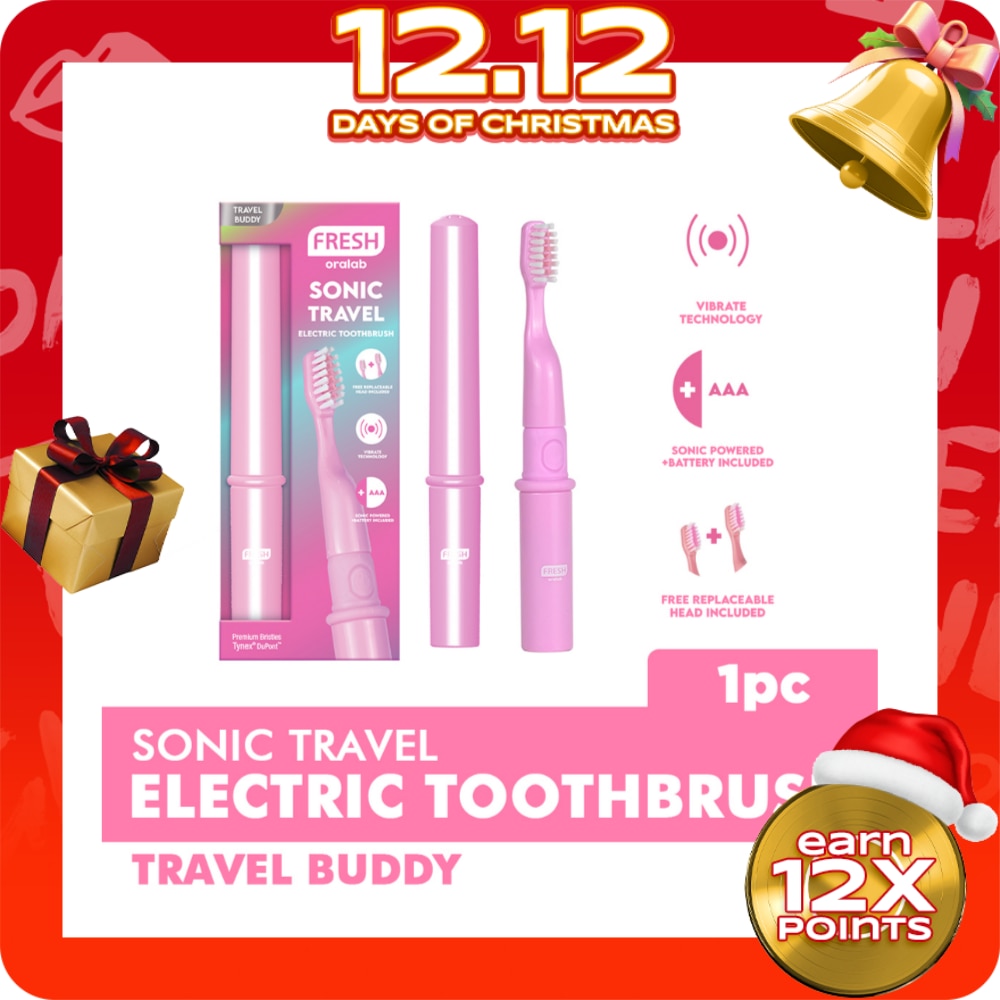 FRESH Oralab Sonic Travel Electric Toothbrush Pink