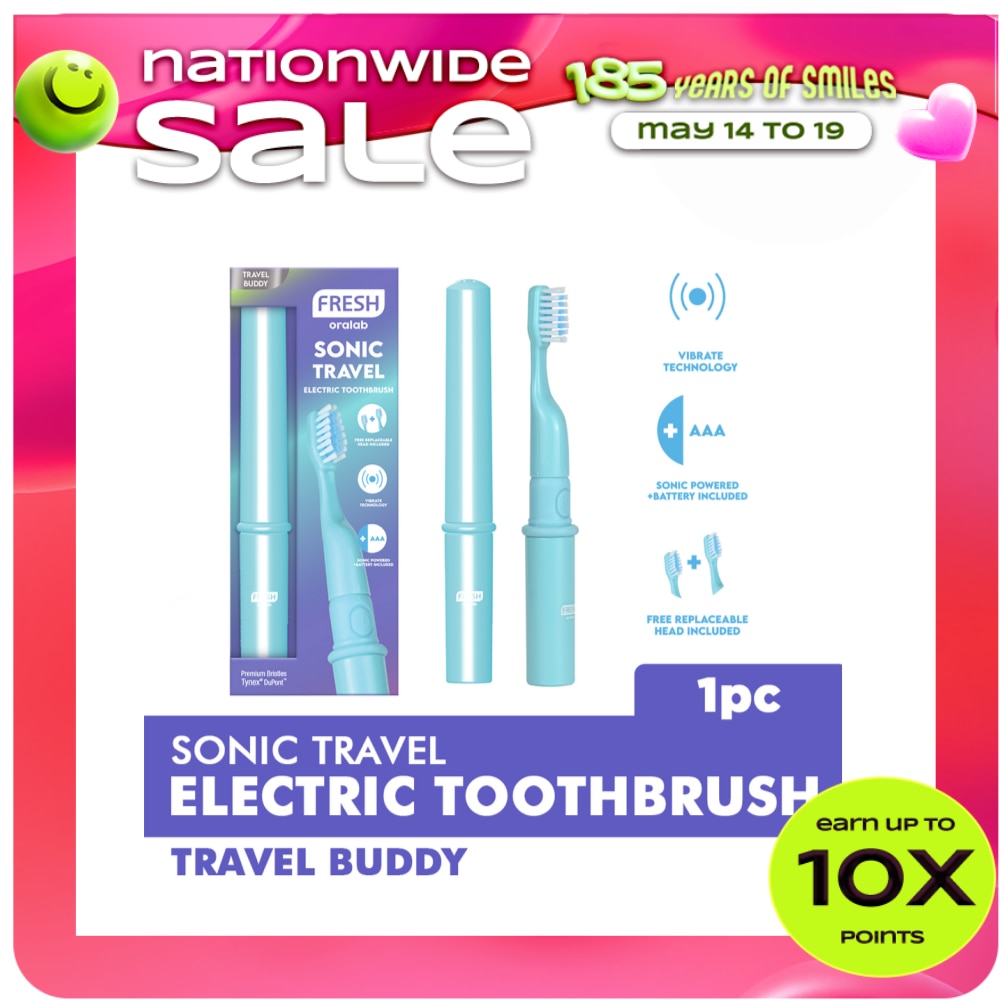 FRESH Oralab Sonic Travel Electric Toothbrush Blue