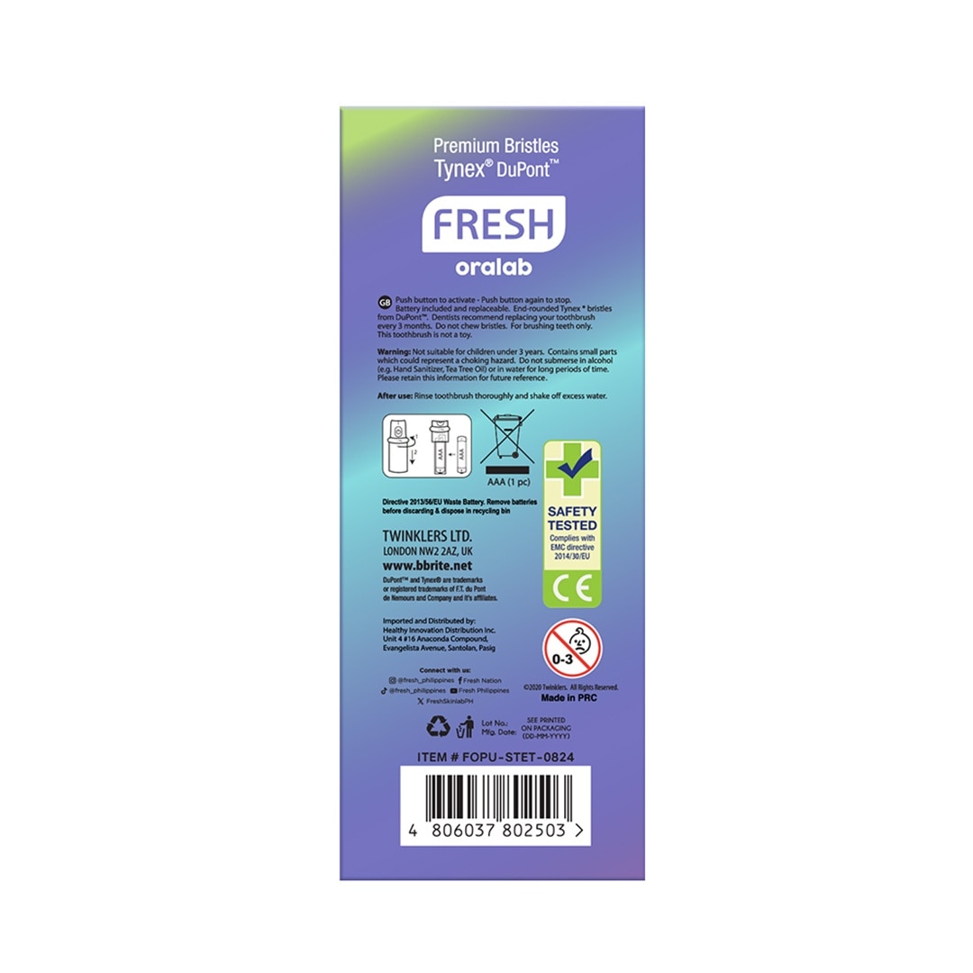 FRESH Oralab Sonic Travel Electric Toothbrush Blue