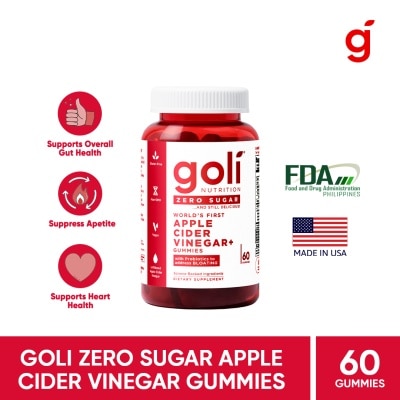 GOLI GOLI Apple Cider Vinegar Zero Sugar 60gummies