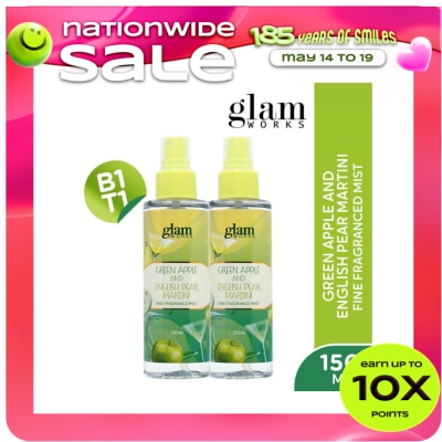GLAMWORKS - GLAMWORKS Green Apple and English Pear Martini Fine Fragrance Mist 150ml