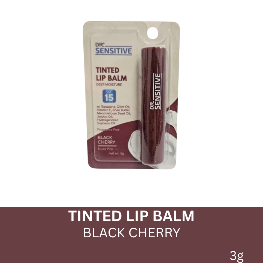 DR SENSITIVE Tinted Lip Balm SPF15 Black Cherry 3G