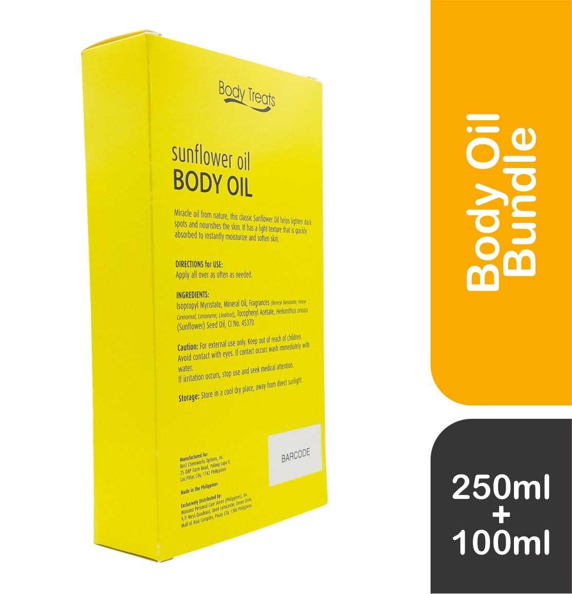 BODY TREATS Oil Sunflower 250ml + 1000ml Bundle