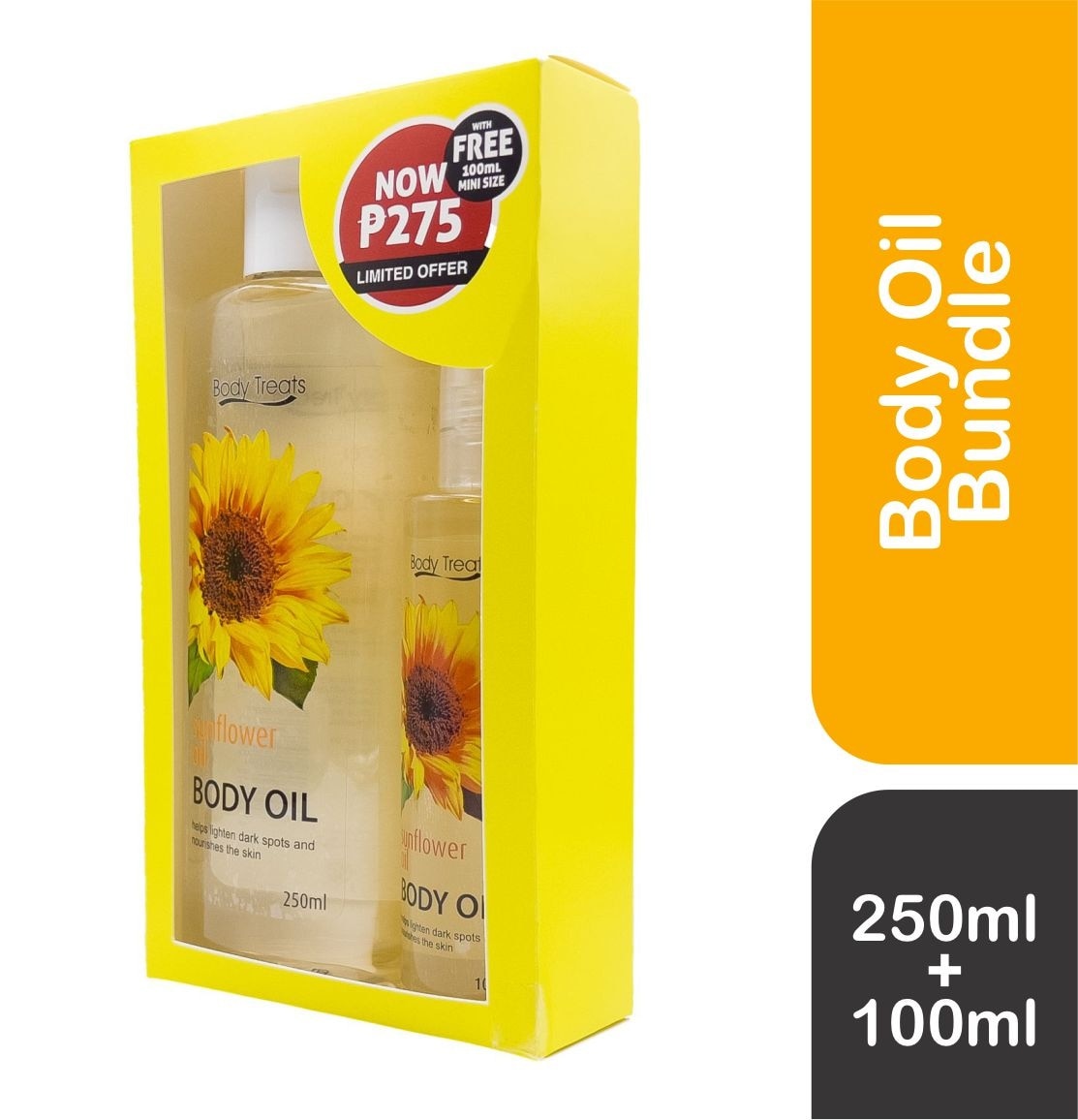 BODY TREATS Oil Sunflower 250ml + 1000ml Bundle
