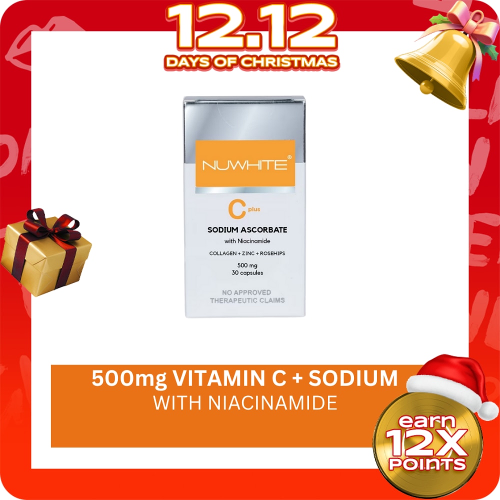 NUWHITE Vitamin C plus Sodium Ascorbate with Niacinamide 500mg 30 capsules