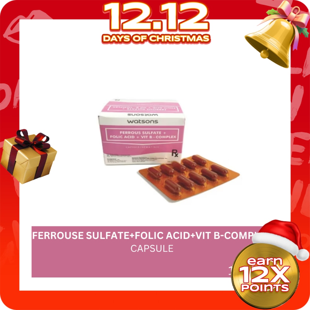 WATSONS GENERICS WATSONS GENERICS Iron+Folic Acid+Vitamin B Complex Capsule Sold Per Piece