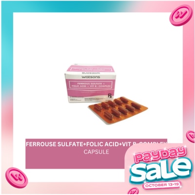 WATSONS GENERICS WATSONS GENERICS WATSONS GENERICS Iron+Folic Acid+Vitamin B Complex Capsule Sold Per Piece image
