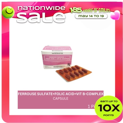 WATSONS GENERICS - WATSONS GENERICS WATSONS GENERICS Iron+Folic Acid+Vitamin B Complex Capsule Sold Per Piece