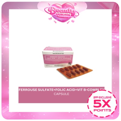 WATSONS GENERICS - WATSONS GENERICS WATSONS GENERICS Iron+Folic Acid+Vitamin B Complex Capsule Sold Per Piece