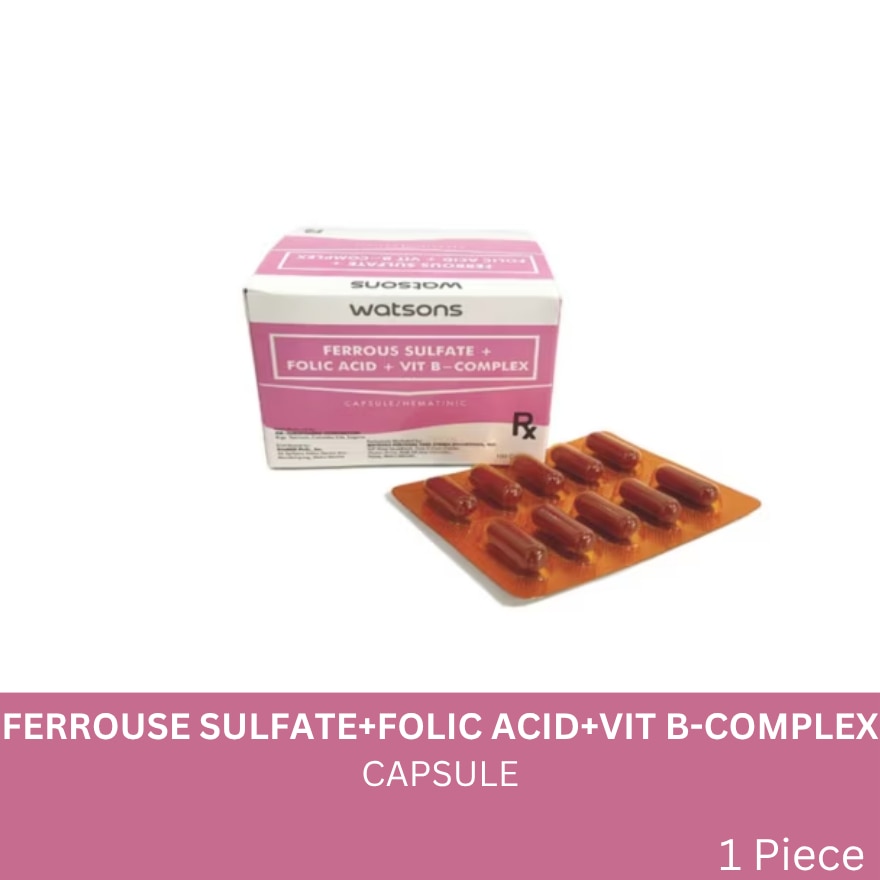 WATSONS GENERICS WATSONS GENERICS Iron+Folic Acid+Vitamin B Complex Capsule Sold Per Piece