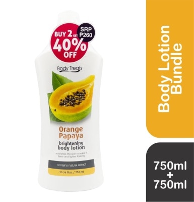 BODY TREATS BODY TREATS Brightening Body Lotion Orange Papaya 750ml Bundle
