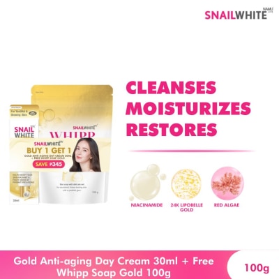 SNAILWHITE SNAILWHITE Gold Anti-aging Day Cream 30ml + Free Whipp Soap Gold 100g