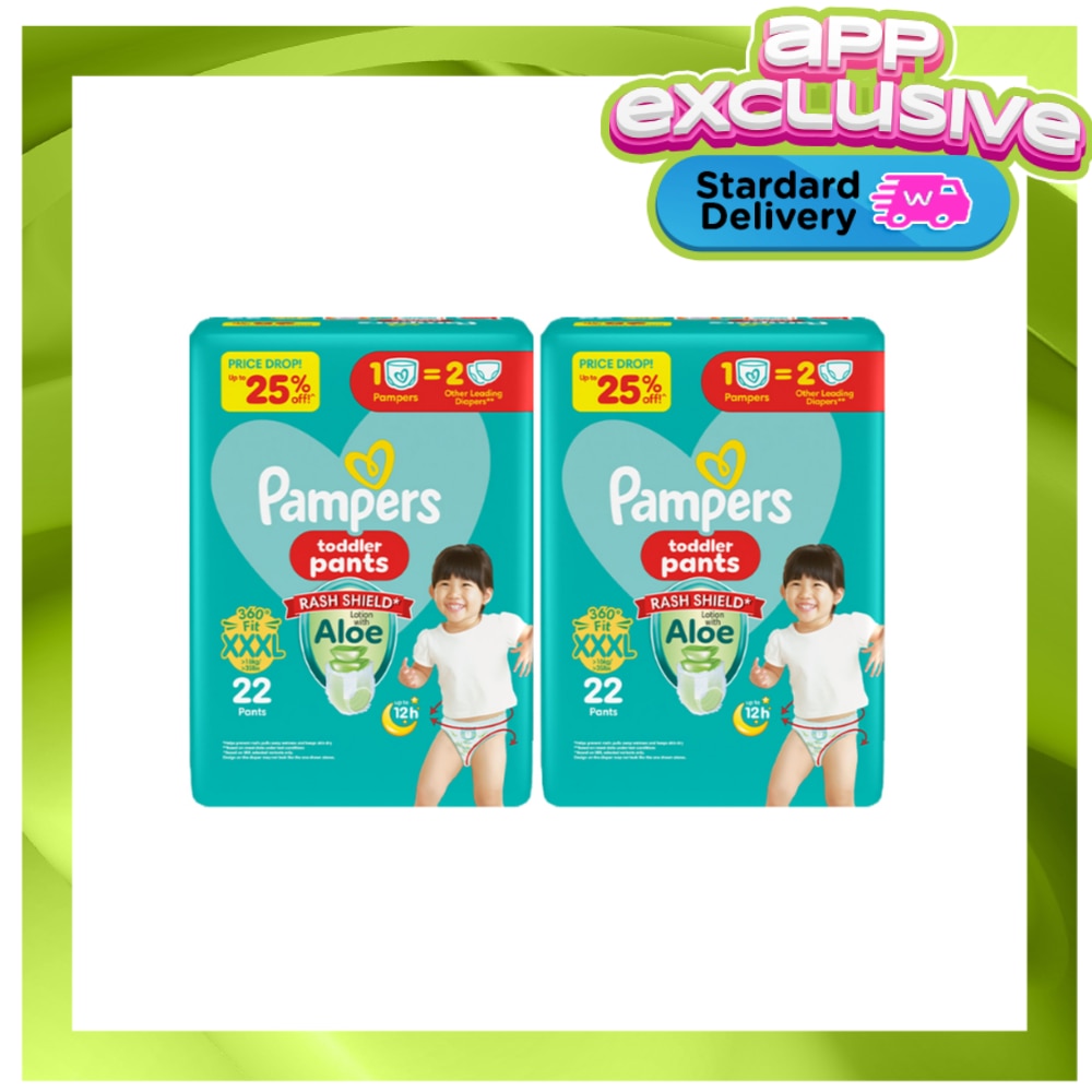 PAMPERS BABY DRY PANTS VAL 3XL 22S X 2
