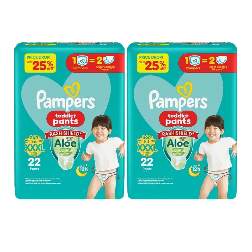 PAMPERS BABY DRY PANTS VAL 3XL 22S X 2