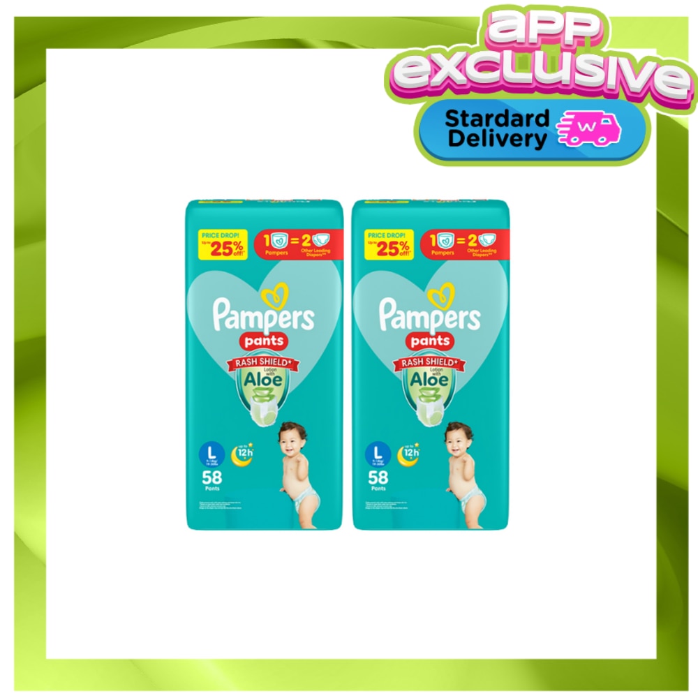 PAMPERS BABY DRY PANTS SJ L 58S X 2