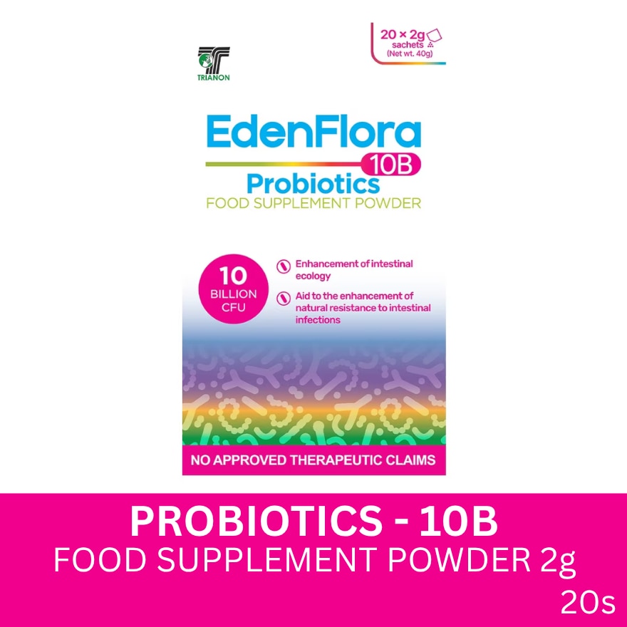 EDENFLORA Probiotics 10B Food Supplement Powder 20 x 2g