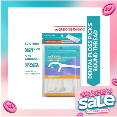 WATSONS WATSONS Super Smooth Round Thread Dental Floss Picks 50s X 3 image