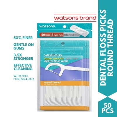 WATSONS, WATSONS Super Smooth Round Thread Dental Floss Picks 50s X 3 ...