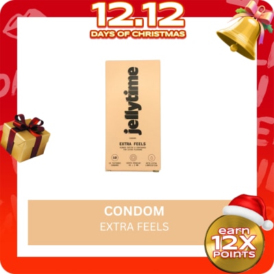 JELLY TIME JELLY TIME Extra Feels Condoms Ribbed, Dotted & Contoured 10s