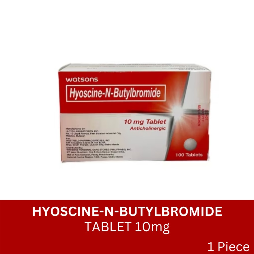 WATSONS GENERICS Hyoscine-N-Butylbromide 10mg Tablet Sold Per Piece (Expiry: Dec 2026)