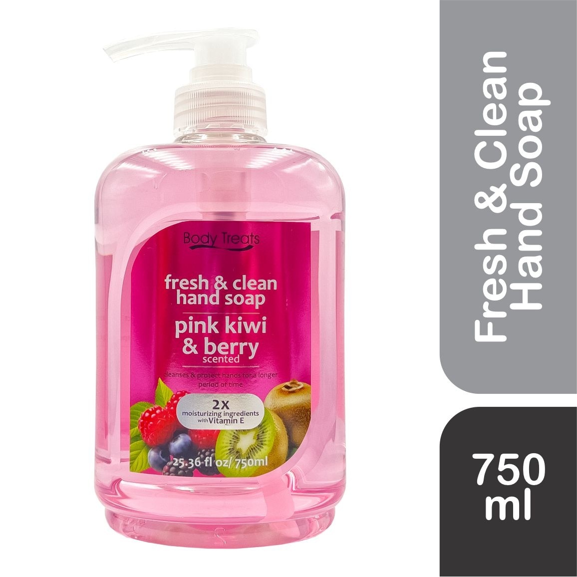 BODY TREATS FRESH And Clean Pink Kiwi & Berry Scented 750ml image