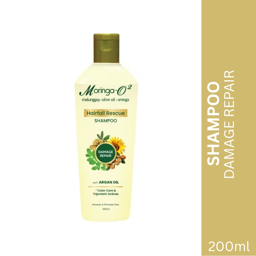 MORINGA O2 Herbal Hair-Fall Rescue with Argan Oil Damage Repair Shampoo 200ml
