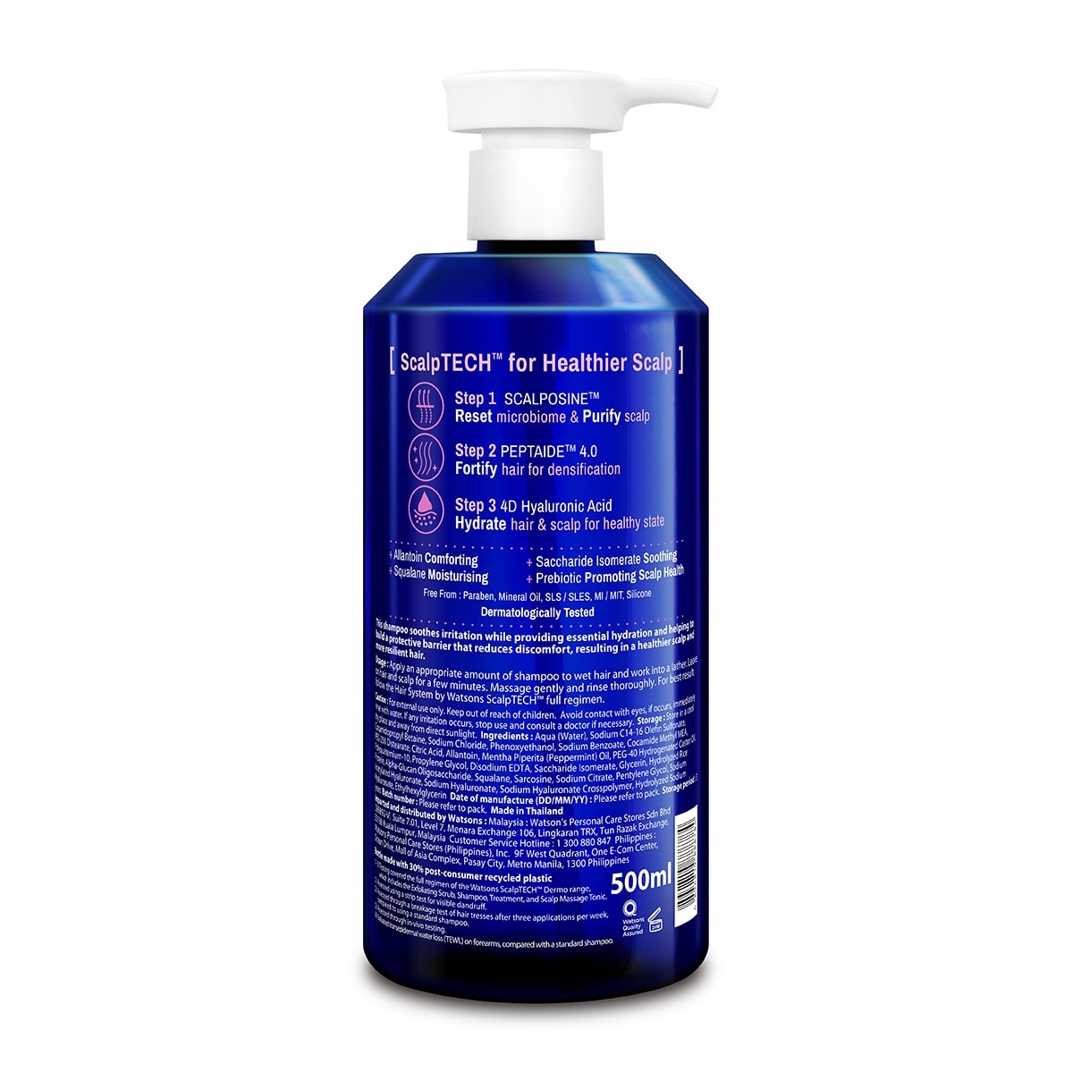 WATSONS Hair System Scalptech Dermo Soothing Shampoo for Sensitive Scalp 500ml