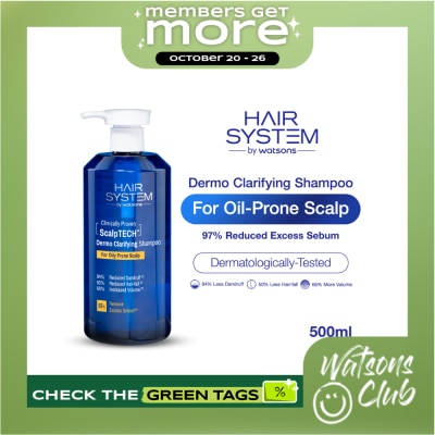 HAIR SYSTEM WS WATSONS Hair System Scalptech Dermo Clarifying Shampoo for Oily Prone Scalp 500ml image