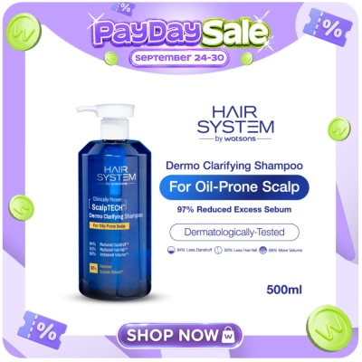 HAIR SYSTEM WS WATSONS Hair System Scalptech Dermo Clarifying Shampoo for Oily Prone Scalp 500ml image