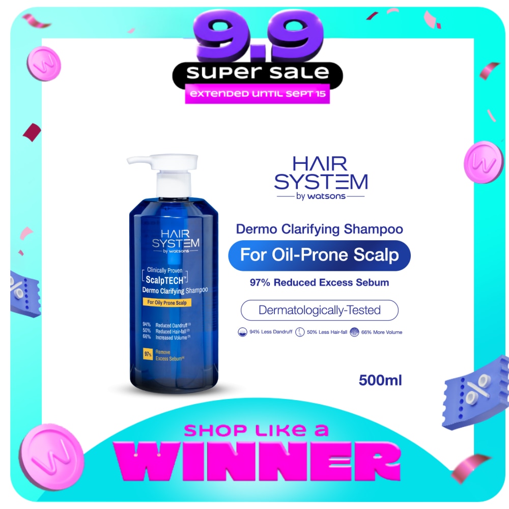 WATSONS Hair System Scalptech Dermo Clarifying Shampoo for Oily Prone Scalp 500ml image