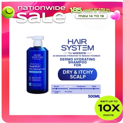 HAIR SYSTEM WS - WATSONS Hair System Scalptech Dermo Hydrating Shampoo for Dry & Itchy Scalp 500ml