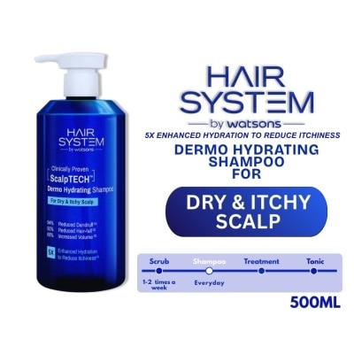 HAIR SYSTEM WS WATSONS Hair System Scalptech Dermo Hydrating Shampoo for Dry & Itchy Scalp 500ml