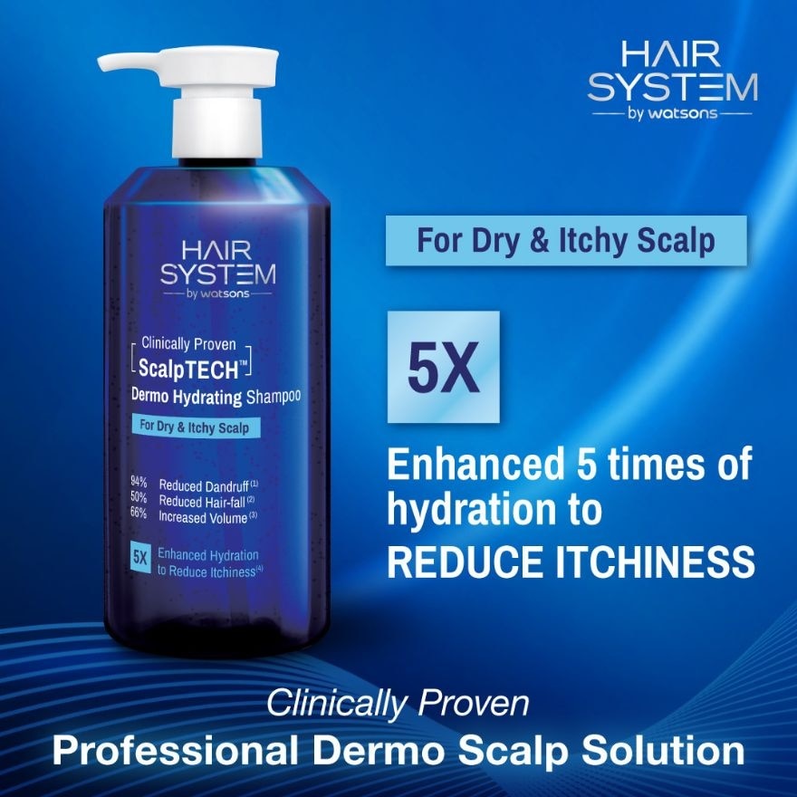 WATSONS Hair System Scalptech Dermo Hydrating Shampoo for Dry & Itchy Scalp 500ml