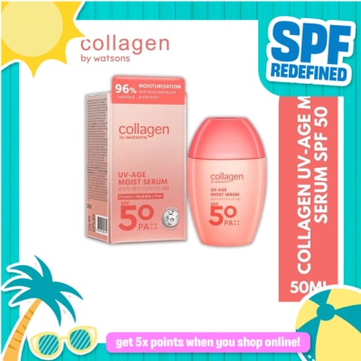 COLLAGEN WS - WATSONS COLLAGEN UV-Age Moist Sun Serum SPF 50 PA++++ 50ml