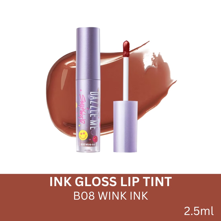 DAZZLE ME x Smiley World Ink Gloss Lip Tint B08 Wink Ink 2.5ml