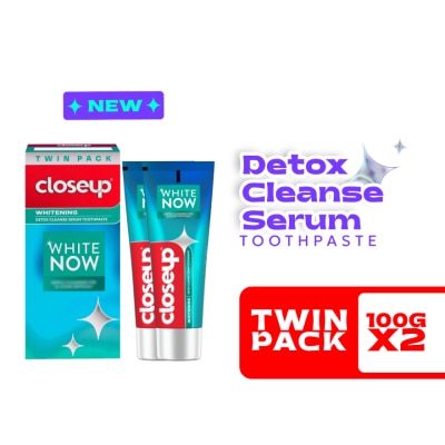 CLOSE UP CLOSEUP White Now Detox Cleanse Serum Toothpaste Twin Pack 100g