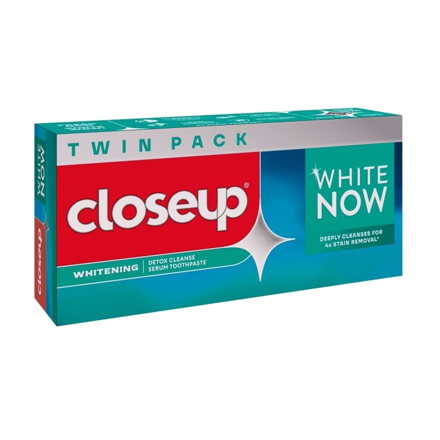 CLOSEUP White Now Detox Cleanse Serum Toothpaste Twin Pack 100g